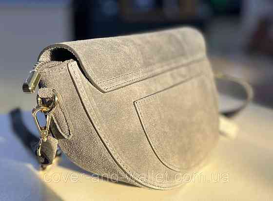 Компактна жіноча замшева сумка в сірому кольорі Virginia Conti Київ