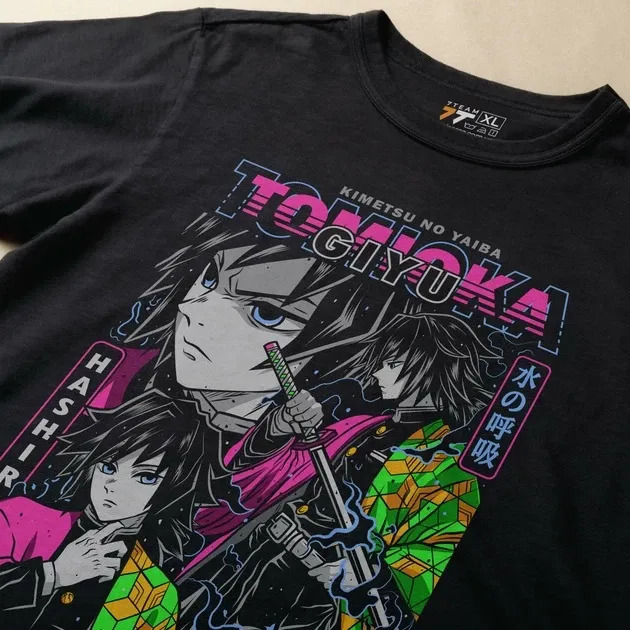 Футболка чоловіча з  принтом Клинок, рассекающий демонов Гію Томіока 4 Розмір 48 Anime0965 Дніпро - фото 3