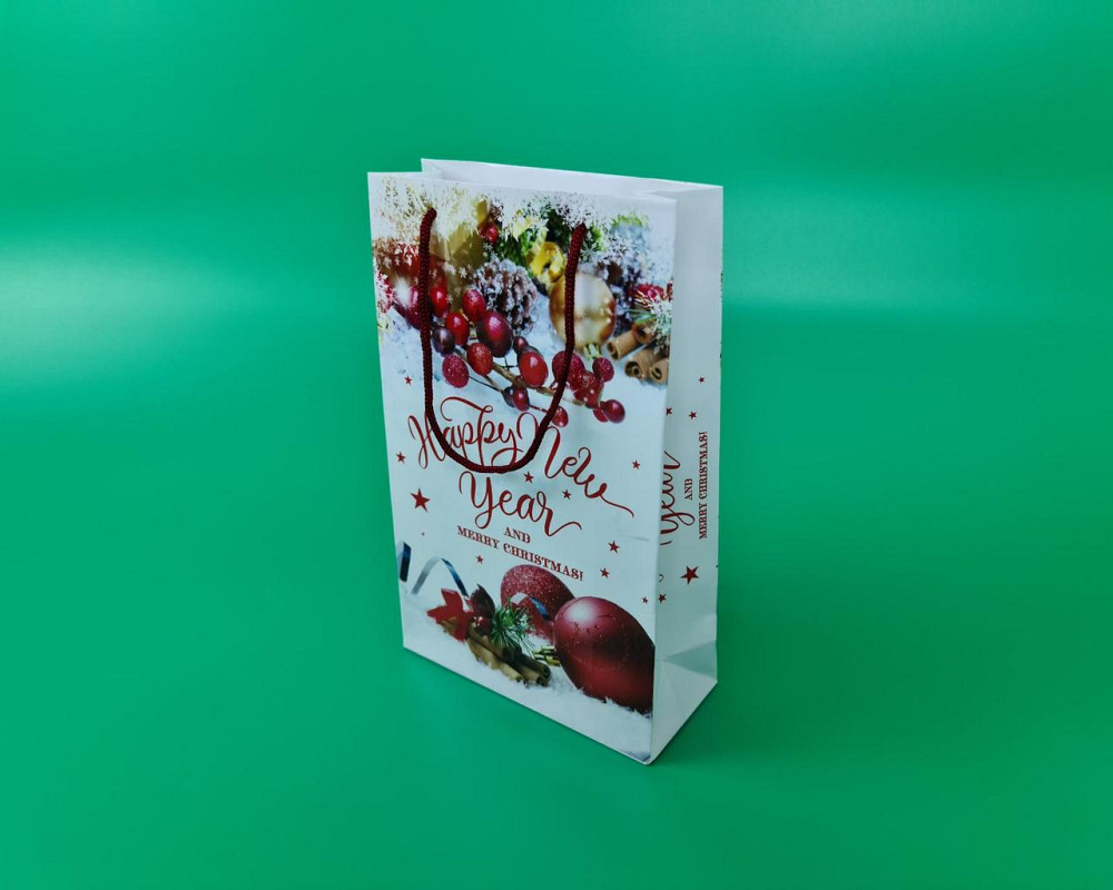 Новогодние пакеты для подарков, средний 17x26x8-007 (12 шт) Харьков - изображение 1