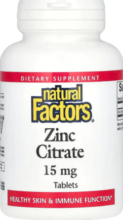 Цинк Natural Factors Zinc Citrate 15mg 30 таб Київ