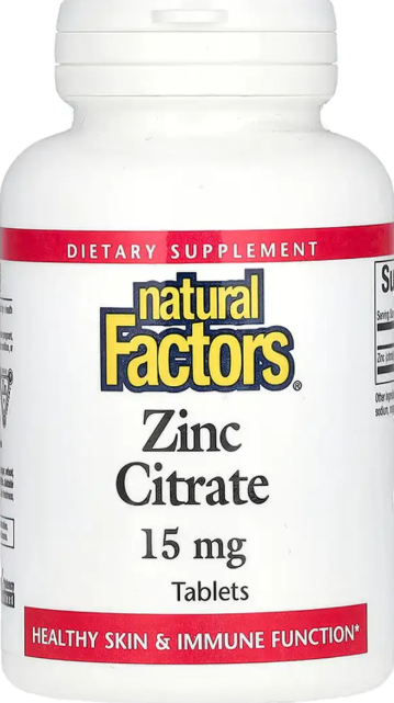 Цинк Natural Factors Zinc Citrate 15mg 30 таб Київ - фото 1
