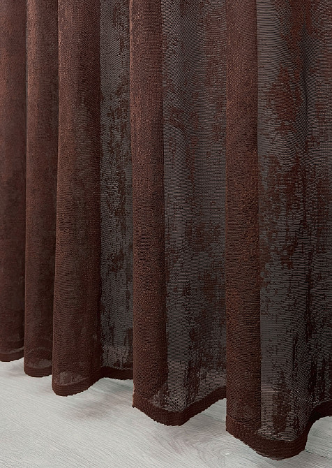 Тюль VR-Textil 1406т Мармур Жакард Шоколадний 400х270 см (42-1214) Київ - фото 8