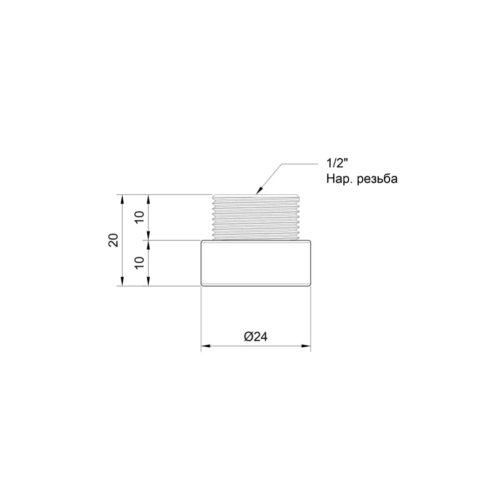 Подовжувач Thermo Alliance Standart 10х1/2" хром SD1301510 Київ - фото 9