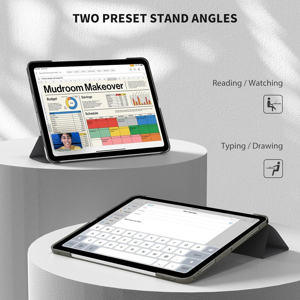 Чехол EasyAcc для iPad Pro 13 M4 (2024) ультратонкий полупрозрачный матовый защитный чехол с задней крышкой черный Днепр - изображение 7