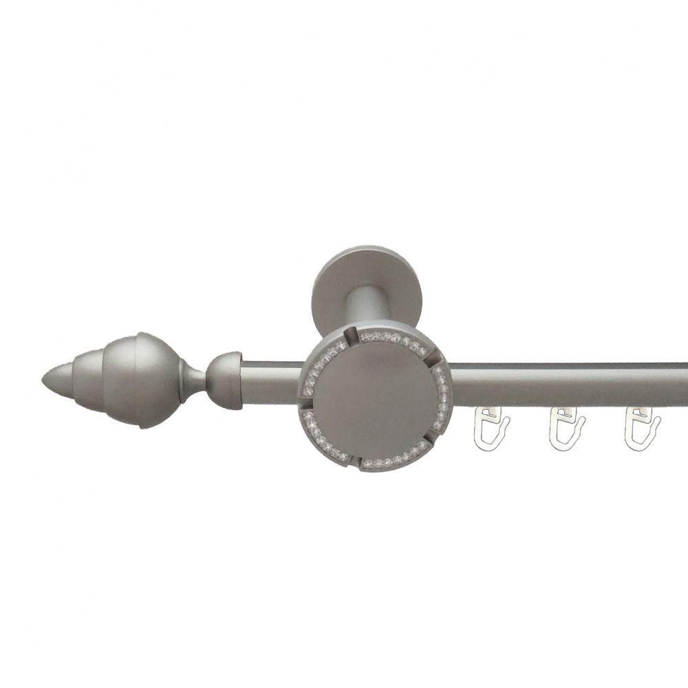 Карниз Orvit Треві металевий однорядний розета реверс фламо профільна труба  Сатин 19 мм 160 см (6300268) Львів - фото 1