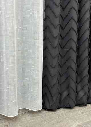 Шторная ткань Лен Букле цвет графитовый 1810ш Киев