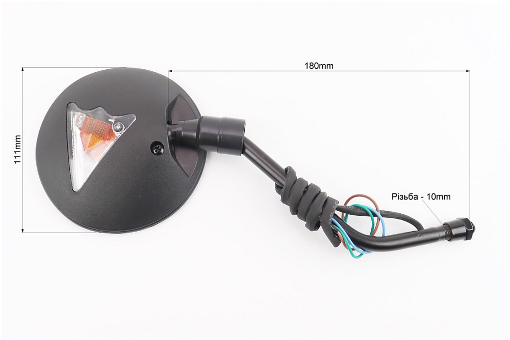 Дзеркала к-кт Круглі-чорні "Delta" з поворотами на чорній короткій ніжці, м8/м10 Киев - изображение 2