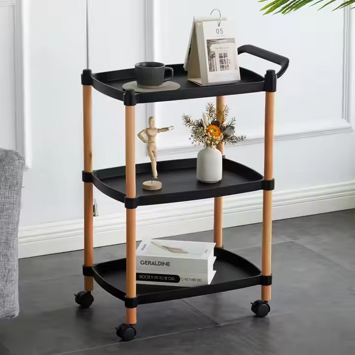 Візок для кухні та кімнати таця пересувна на колесах, пересувна з ручкою на колесах на 3 яруси, етажерка універсальна побутова кол Кам'янець-Подільський - фото 1