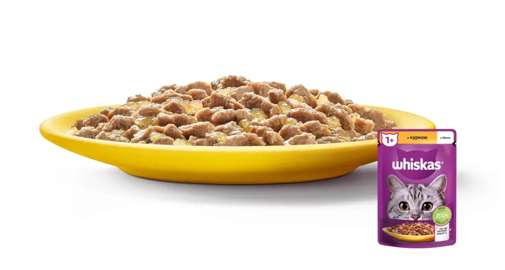 Влажный корм Whiskas (Вискас) с курицей в желе для взрослых кошек 85 г (блок 28 шт) Винница - изображение 4