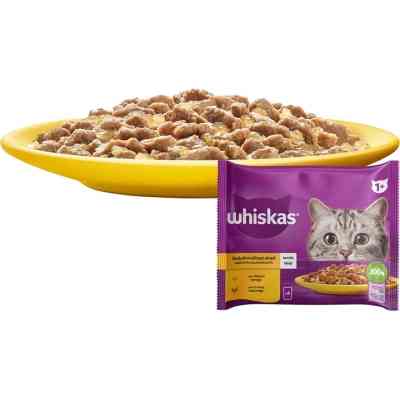 Вологий корм для кішок Whiskas курка, індичка в желе 4х85 г (4770608263676) Вінниця