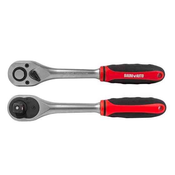 Тріскачка 1/2", CrV, 72 зуби, зі швидким скиданням, з гумовою ручкою (L-250мм) BAUM AUTO BM-80724 Одеса