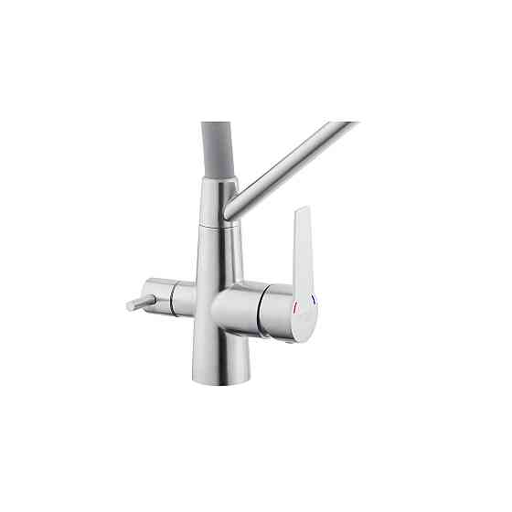 Змішувач для кухні з підключенням до фільтру Kroner KRP Edelstahl Klassisch - ESG03817GRA сірий/сатин Київ