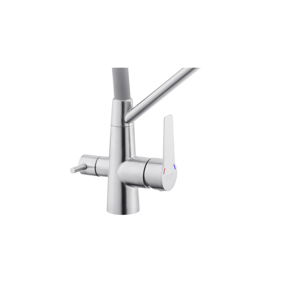 Смеситель для кухни с подключением к фильтру Kroner KRP Edelstahl Klassisch - ESG03817GRA серый/сатин Киев - изображение 5