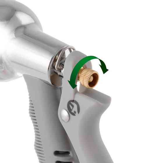 Пистолет-распылитель для полива, 8 режимов, хромированный, материалы: ABS, PP, TPR, Zinc alloy, набор аксессуаров для подключения Киев