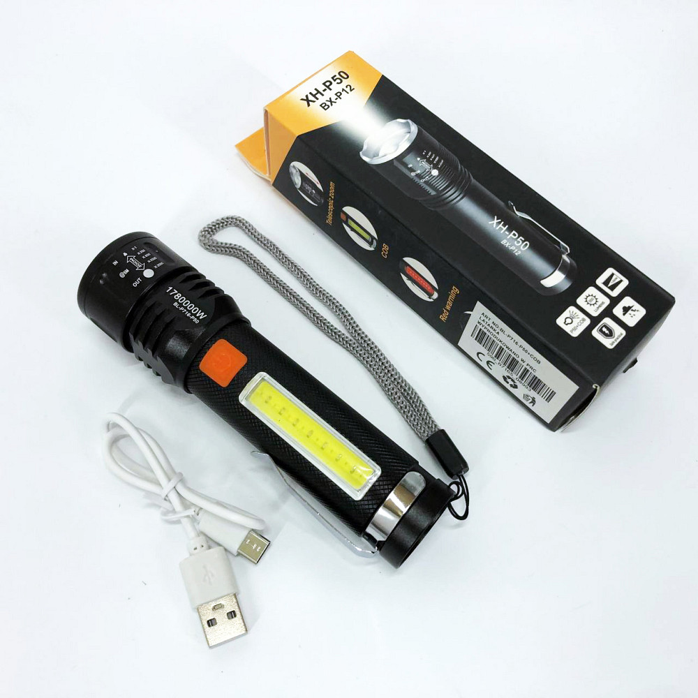 Ліхтар для домашніх потреб Bailong, Ліхтарик світлодіодний ручний акумуляторний портативний KQ-96 Львів - фото 6