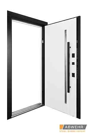 Двері вуличні, модель 536 CARAT ТЕРМОРОЗРИВ 3 контури ущільнення, чорне дерево/білий Київ