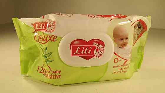Дезінфікувальні вологі серветки 120 шт з клапаном "LILI DELUXE" алое (1 пачка) Харків