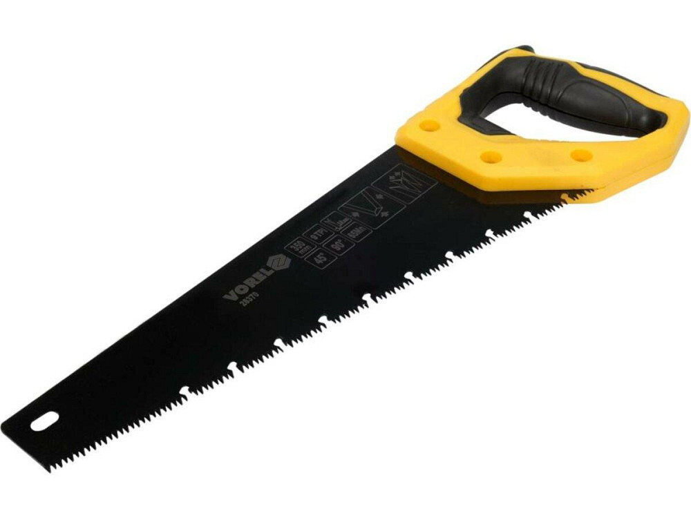 Ножівка по дереву VOREL l= 350 мм, t= 0.9 мм, фосфатоване покриття, 9 зубів/1" [12/48] Одеса - фото 1