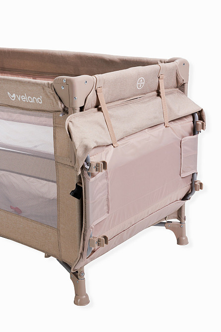 Ліжко-манеж дитяче з другим ярусом та пеленатором VELANO Tino, beige Київ - фото 7