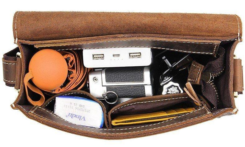 Сумка чоловіча-почтальонка коричнева (Vintage) Київ - фото 13