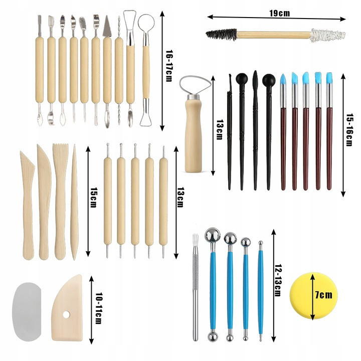 Набор инструментов для моделирования и скульптурирования 40 предметов с чехлом Maaleo (26135) Нововолынск - изображение 5