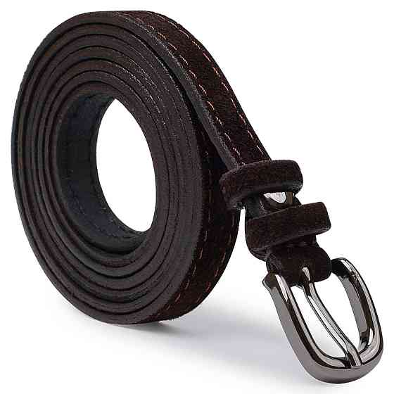 Замшевий стильний жіночий ремінь Vintage 20765 Темно-коричневий Київ