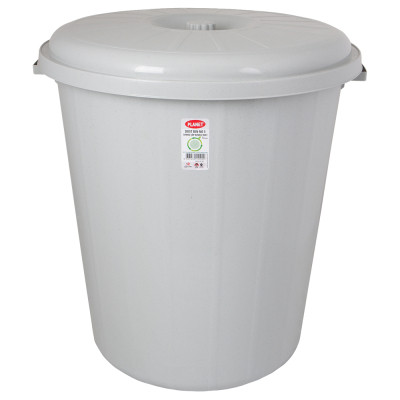 Контейнер для мусора Planet Household №5 без защелок с крышкой серый 90 л (10848) Винница - изображение 1