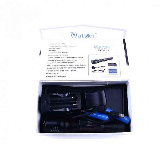 Тактичний світлодіодний акумуляторний фонарь Watton WT-241, ручний фонарик в алюмінієвому корпусі Кам'янець-Подільський