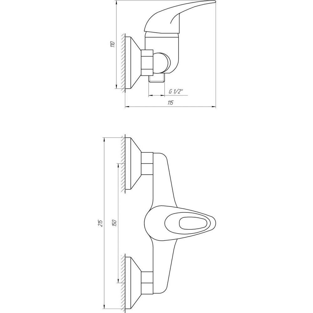 Змішувач для душу EcoMix ELIT EM-105 (000010055) Київ - фото 5