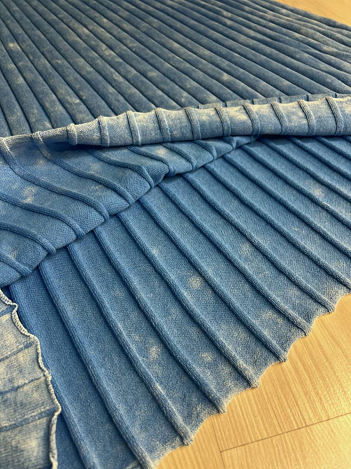 Платье женское Fashion 3042 длинное трапеция трикотажное в рубчик, голубой, one size Киев - изображение 3