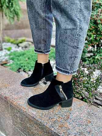 Injers Черевики жіночі INJERS чорні натуральна замша высота каблука 6см размер 36р.37р.38р. (11 Коломия