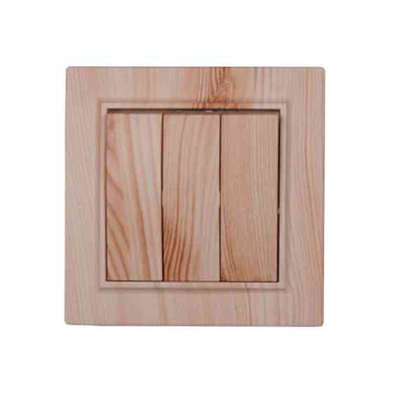 Выключатель тройной, Enzo белое дерево Днепр