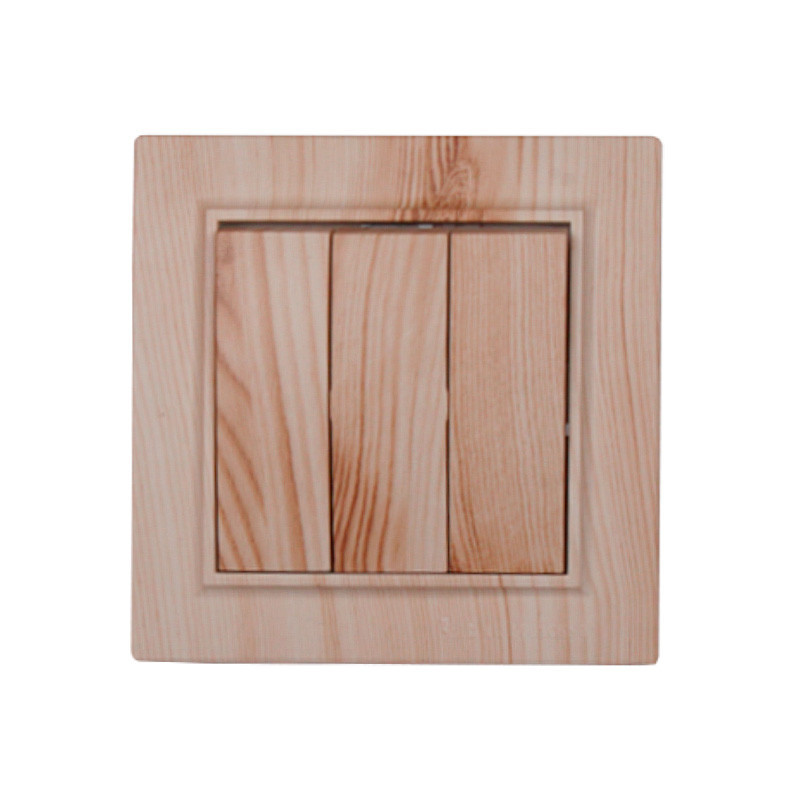 Выключатель тройной, Enzo белое дерево Днепр - изображение 1