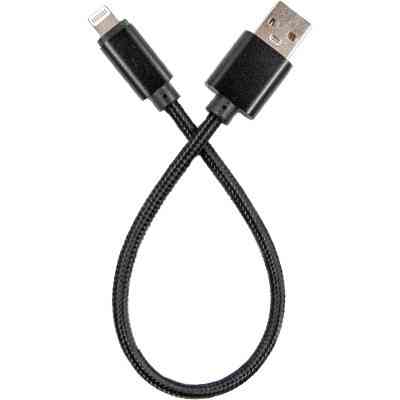Дата кабель USB 2.0 AM to Lightning 0.2m black Dengos (NTK-L-SHRT-BLACK) Вінниця