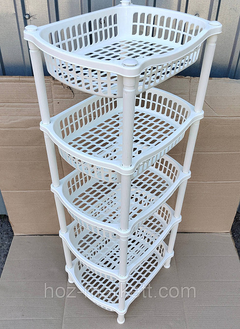 Пластиковая полочка на 5 ярусов белая Харьков - изображение 10