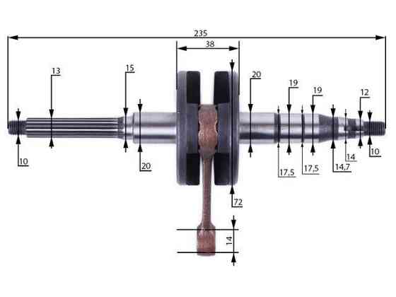 Коленвал скутер Ямаха JOG 50 - 3KJ Мукачево