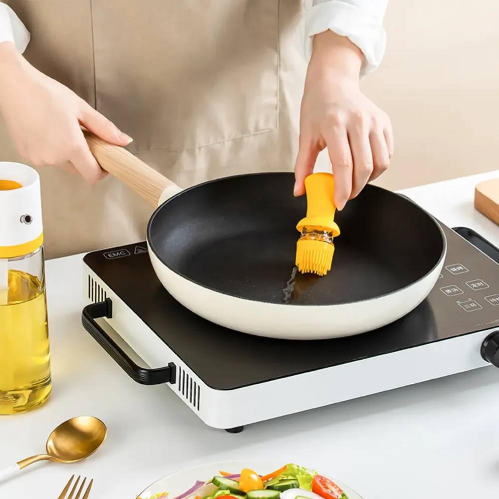 Стеклянный дозатор оливкового масла с щеткой 2 в 1, 550 мл силиконовая капельница для измерения бутылки для приготовления пищи и щетка для выпечки Коломия - фото 5