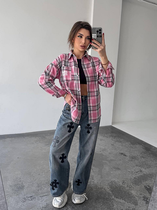 Женская рубашка в клетку (с накатом) Одесса - изображение 3