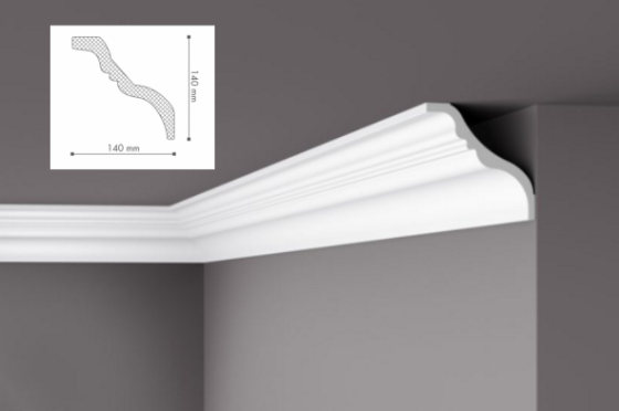 Карниз(плинтус) потолочный гладкий  NMC, TI  , 138x138x2000мм Днепр