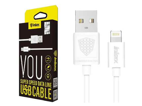 Кабель USB - Lightning Inkax CK-13 1м білий шнур для зарядки та синхронізації iPhone iPad швидка передача даних Одеса