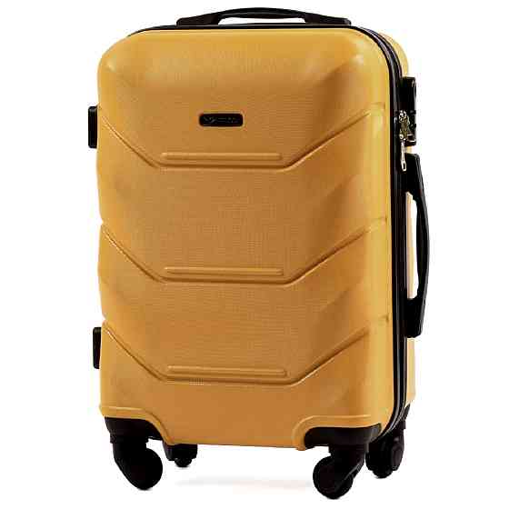 Чемодан пластиковый WINGS 147 малый 55 см золотистый Киев