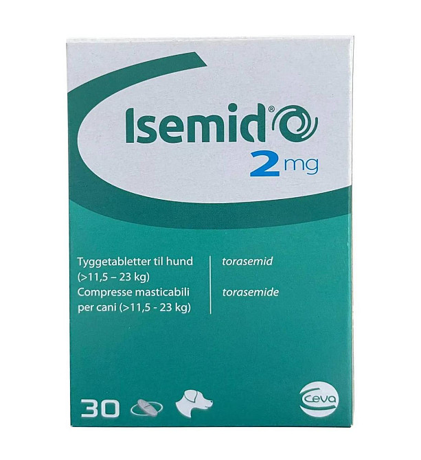 Ceva Isemid (Исемид) 2 мг при клинических признаках застойной сердечной недостаточности для собак, 30 таблеток Винница - изображение 1