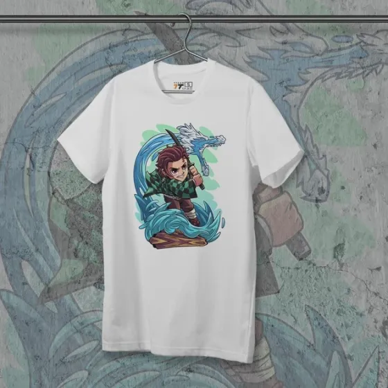 Футболка для подростка мальчика с принтом Клинок, рассекающий демонов Танджиро Кид Размер 160 Anime10066 Днепр