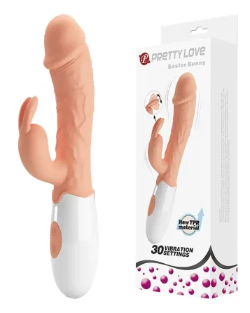 Вибратор с стимулятором клитора Pretty Love - Easter Bunny, BI-014962R Sex Aura Киев