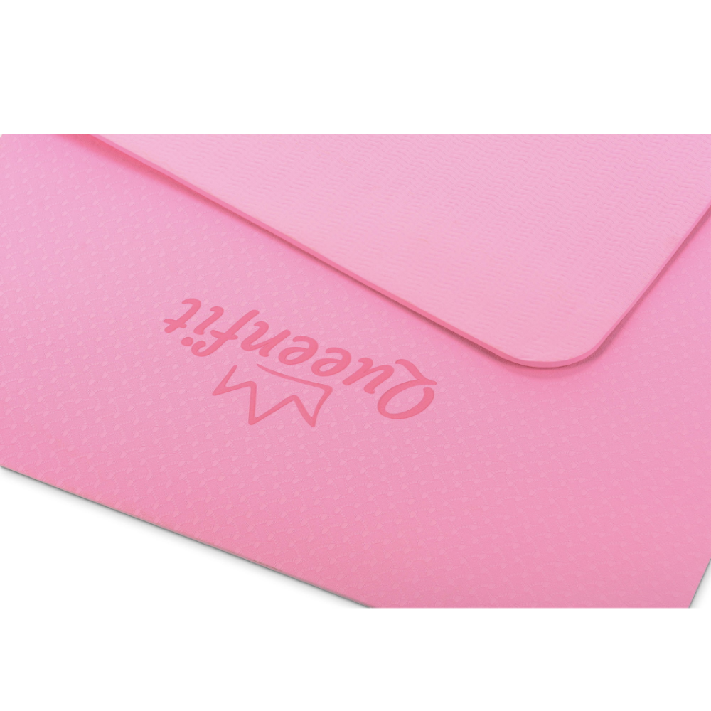 Килимок (мат) для фітнесу та йоги Queenfit Premium TPE 0,5см рожевий Київ - фото 4