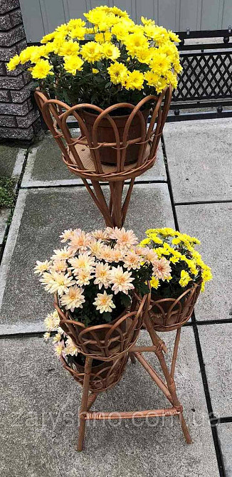 Підставка для квітів із лози для 4 вазонів Київ - фото 5