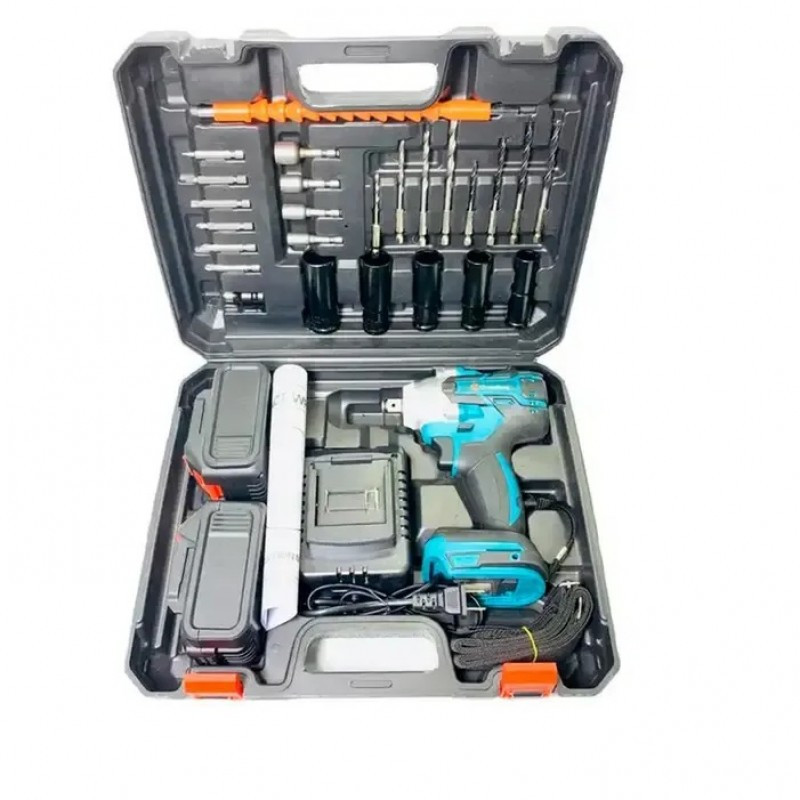 Гайковерт аккумуляторный ударный 48В, 2 батареи, кейс, 25 бит, зарядное устройство, подсветка, реверс Одесса - изображение 4