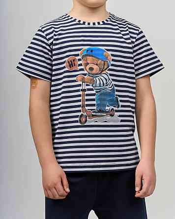 Комплект для мальчика с капри подросток Полосатый Tom John 89905 10-11 Киев