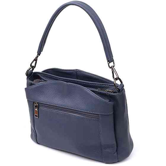 Стильна сумка на плече з натуральної шкіри Vintage 23009 Синій Київ