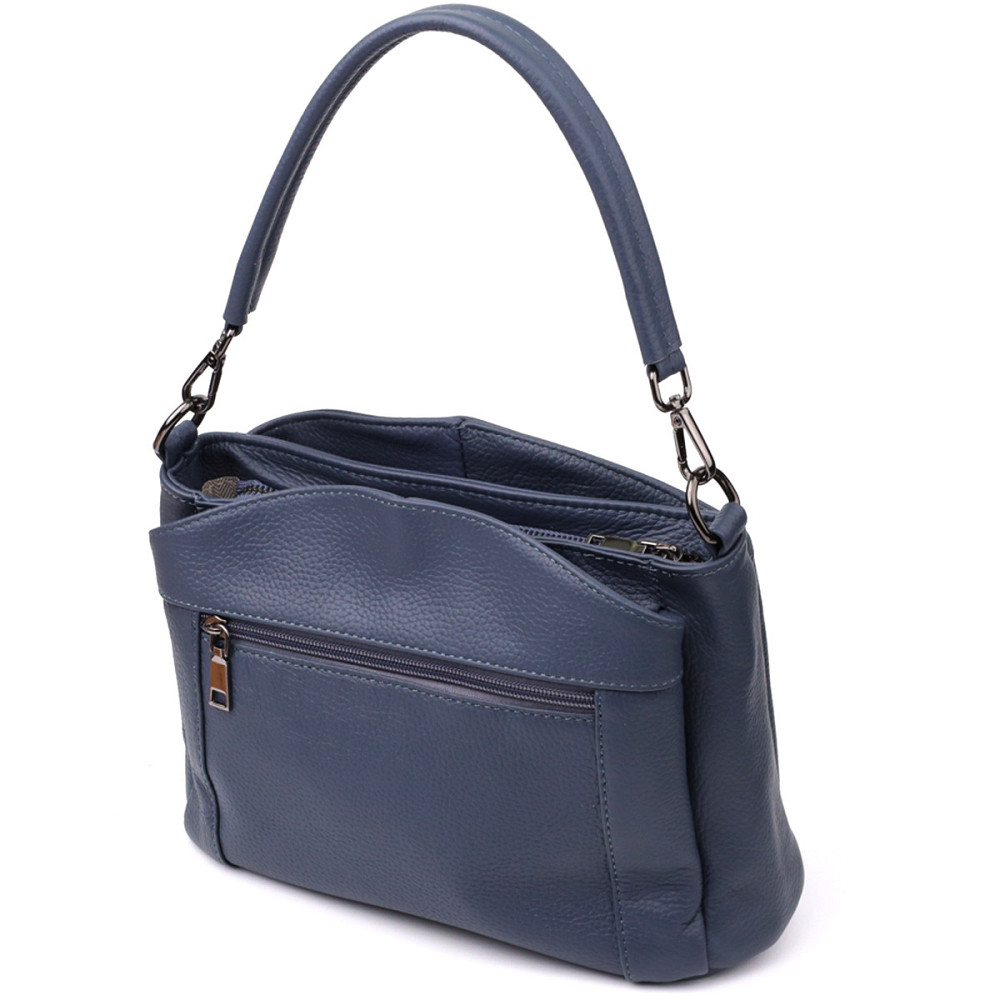 Стильна сумка на плече з натуральної шкіри Vintage 23009 Синій Київ - фото 2